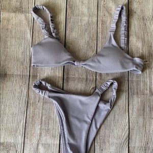 Shein Lavendar Ribbed Bikini